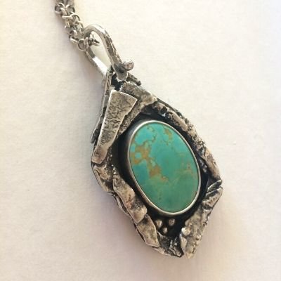 Sterling Silver & Kingman Turquoise Necklace